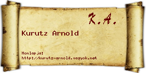 Kurutz Arnold névjegykártya